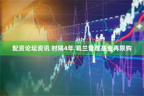 配资论坛资讯 时隔4年 葛兰管理基金再限购
